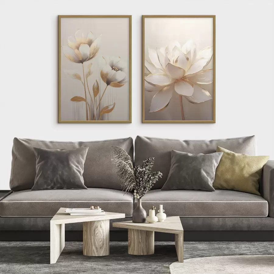 Fototapete Blumenduo und Lotos d00682