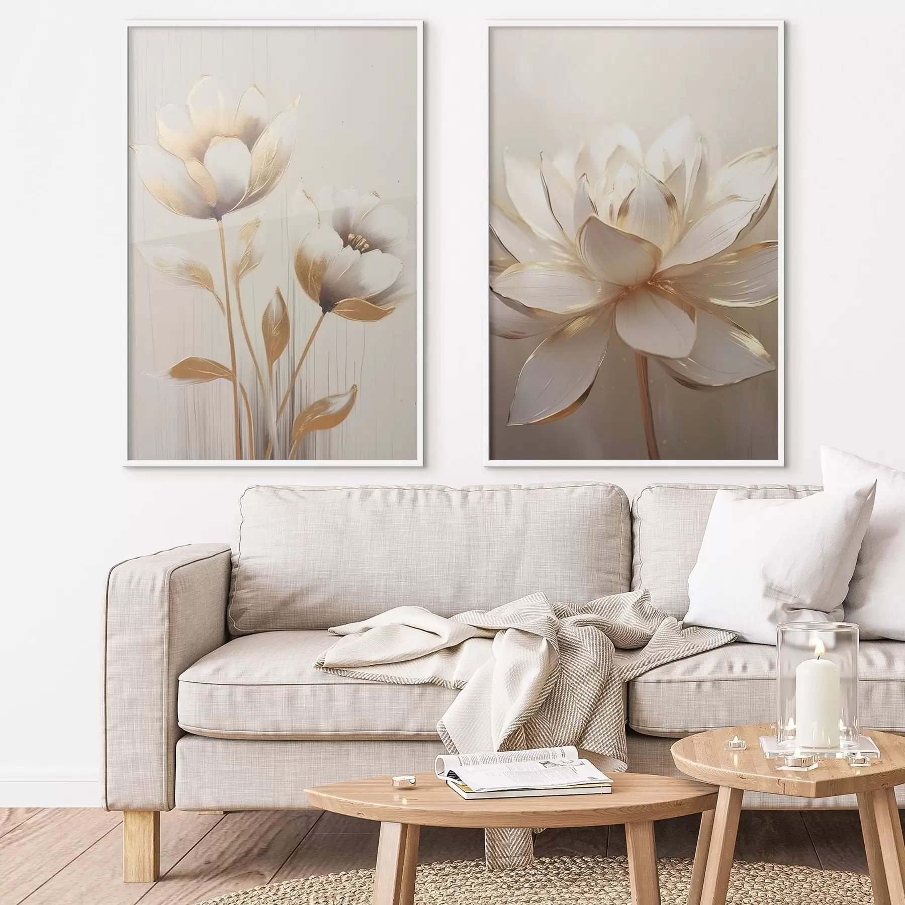 Fototapete Blumenduo und Lotos d00682