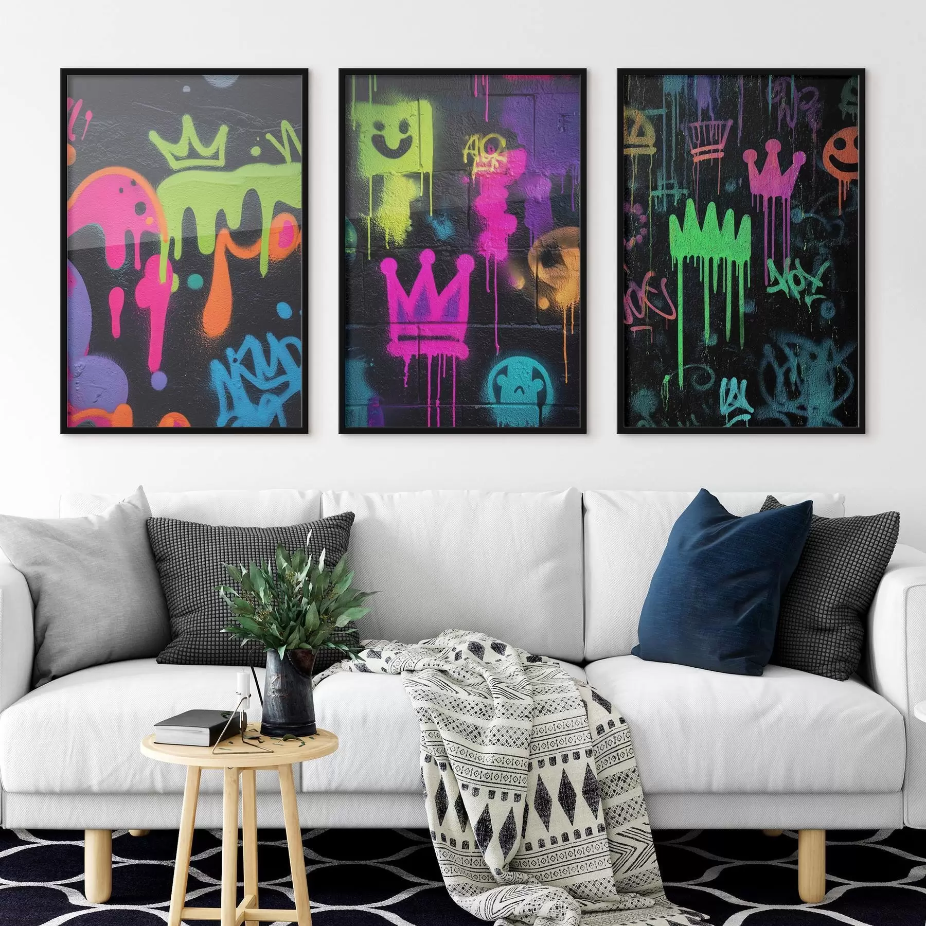 Fototapete leuchtende Straßenkunst auf dunklem Hintergrund d00703