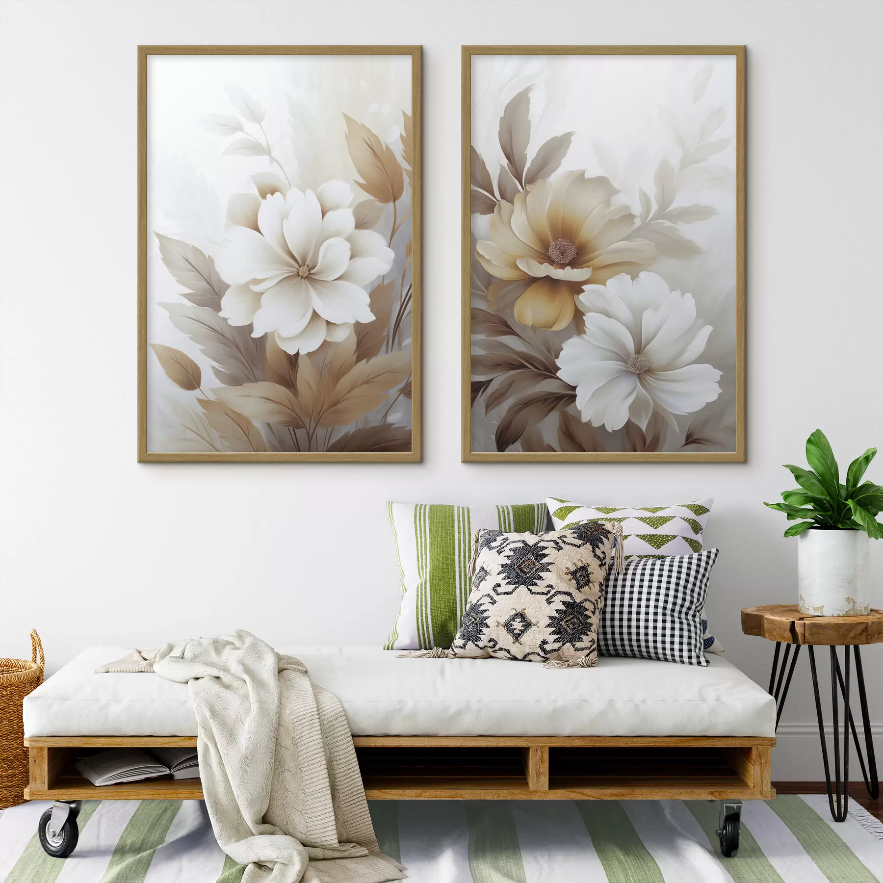 Fototapete Blumen mit Blättern d00712