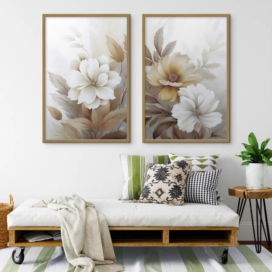 Fototapete Blumen mit Blättern d00712