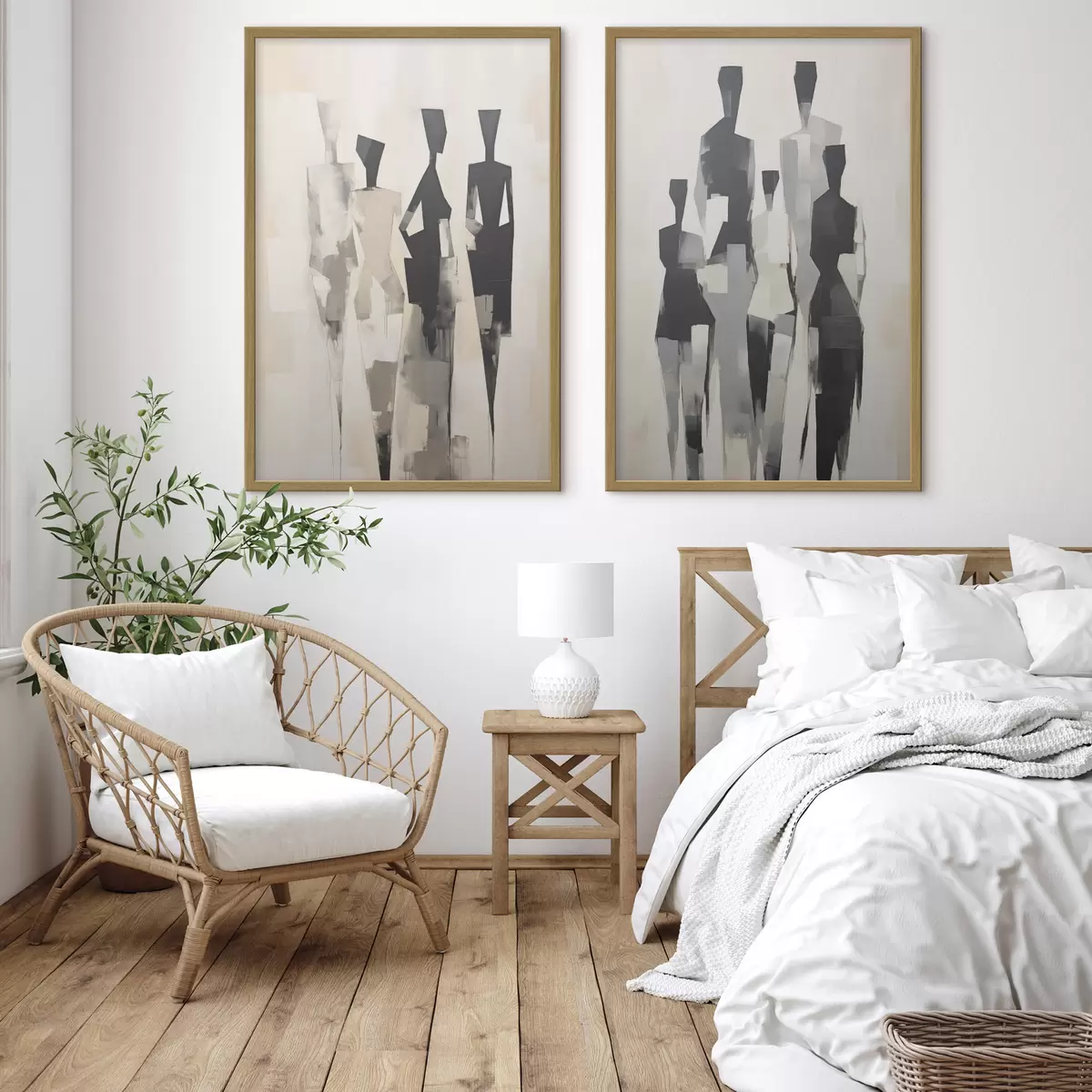 Poster Abstrakte Silhouetten von Menschen d00722