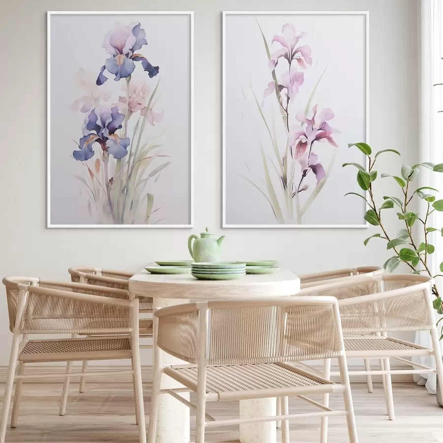 Fototapete Schwertlilien Nachahmung von Aquarell d00724