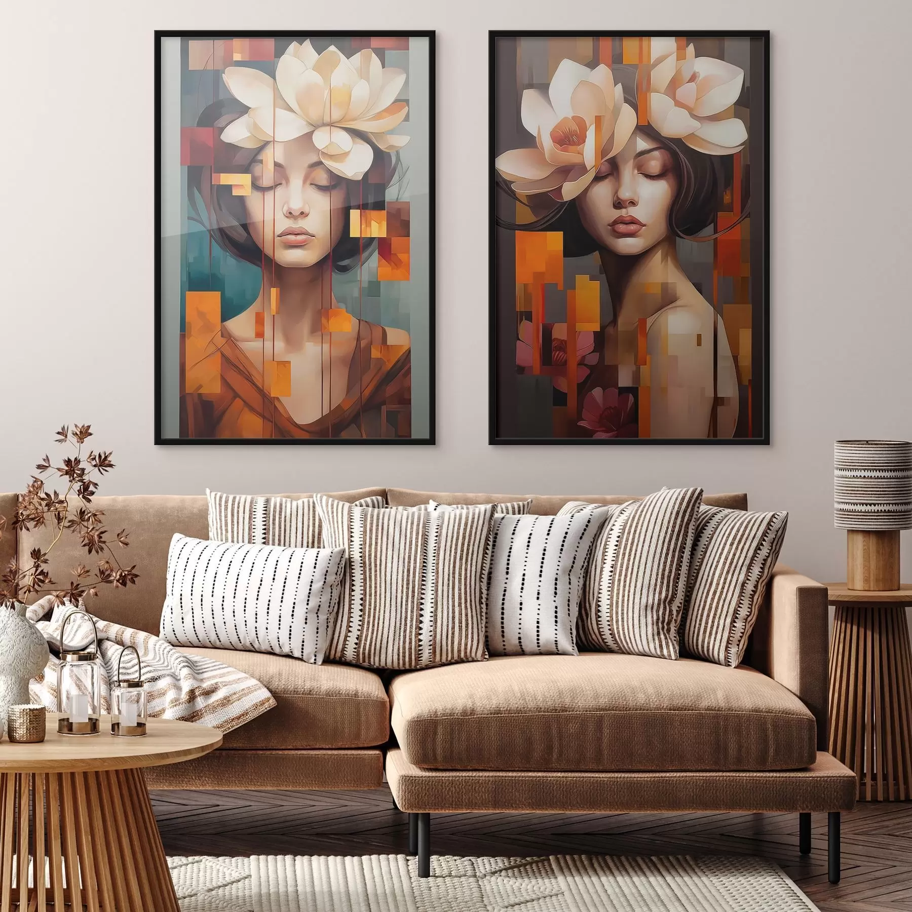 Fototapete Frau mit Blumen d00734