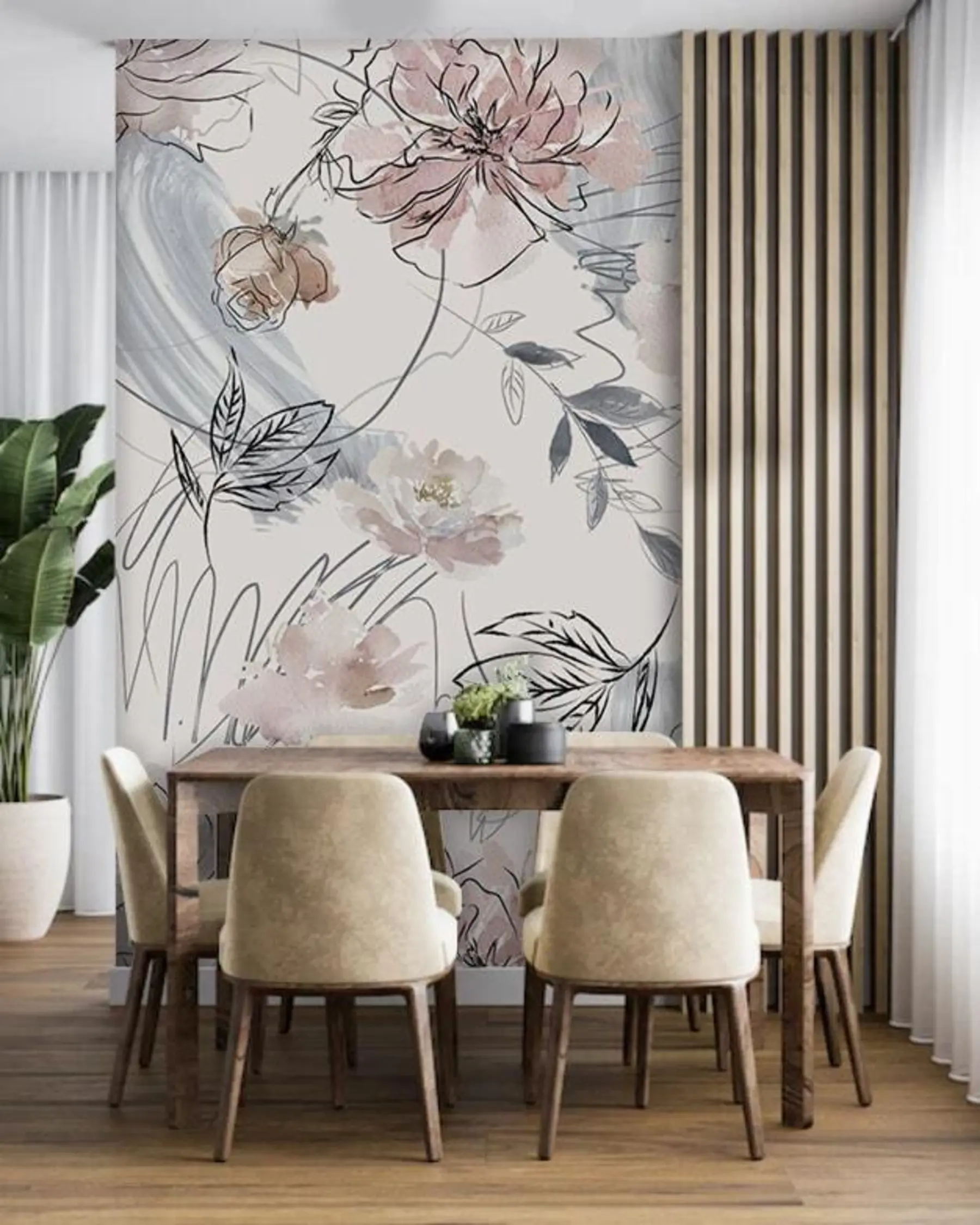 Fototapete Aquarellblumen u71515