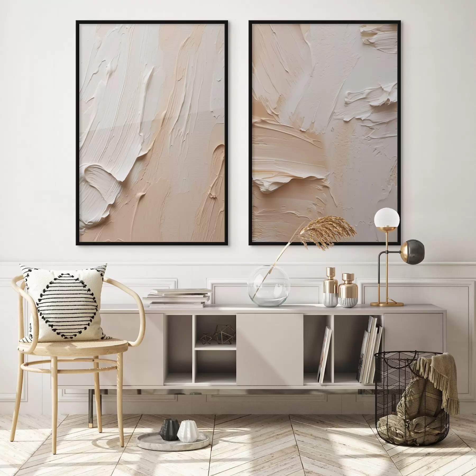 Fototapete Cremefarbene Impasto-Striche d00767