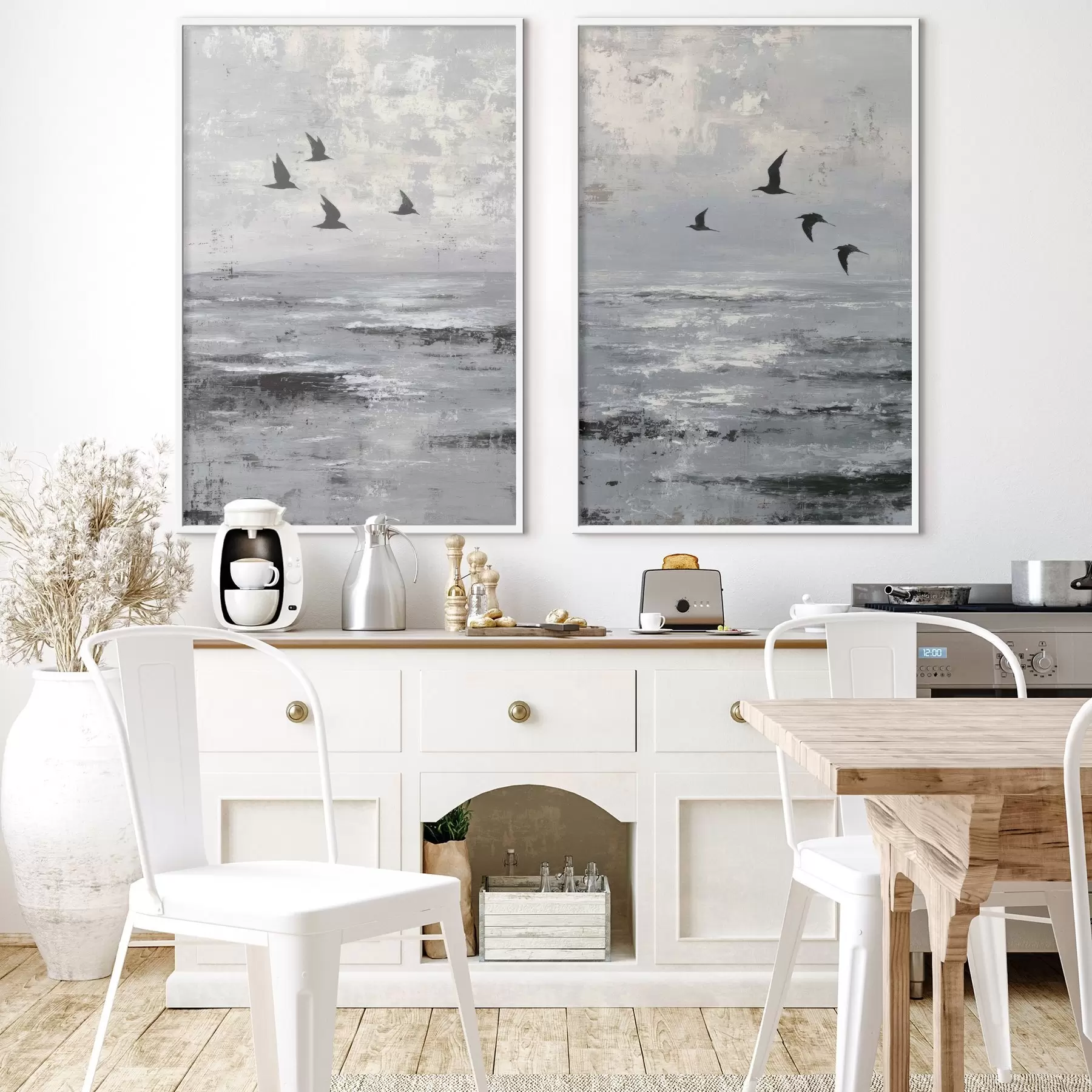 Fototapete Abstrakte Landschaft mit Vögeln d00778