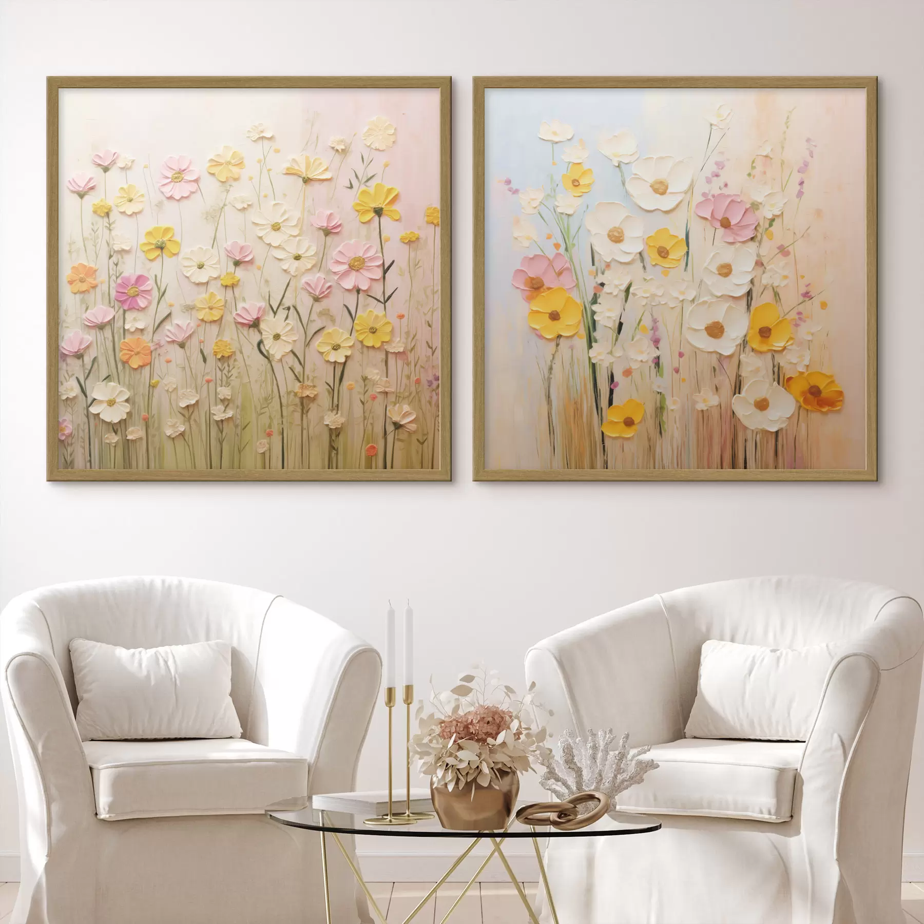 Fototapete Wiesenblumen im Ölgemälde-Stil d00710