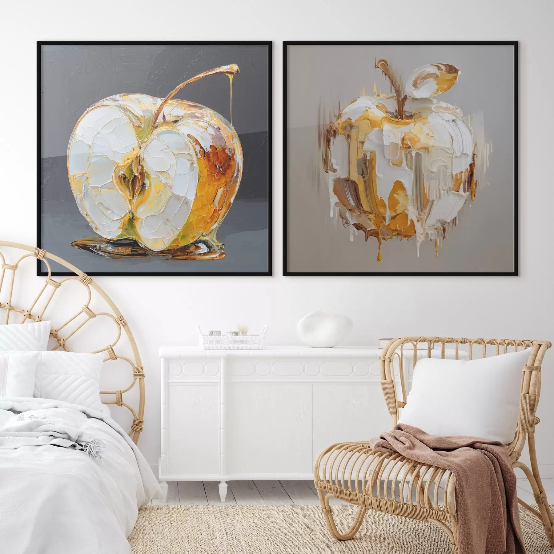 Fototapete Abstraktion mit Apfel in moderner Interpretation d00746