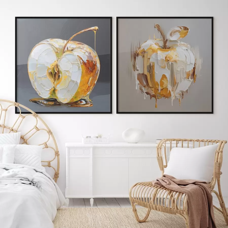Fototapete Abstraktion mit Apfel in moderner Interpretation d00746