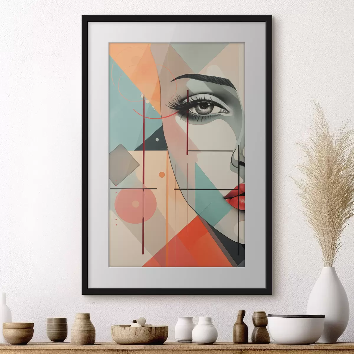 Poster Menschen, Gesicht, Geometrie f47447