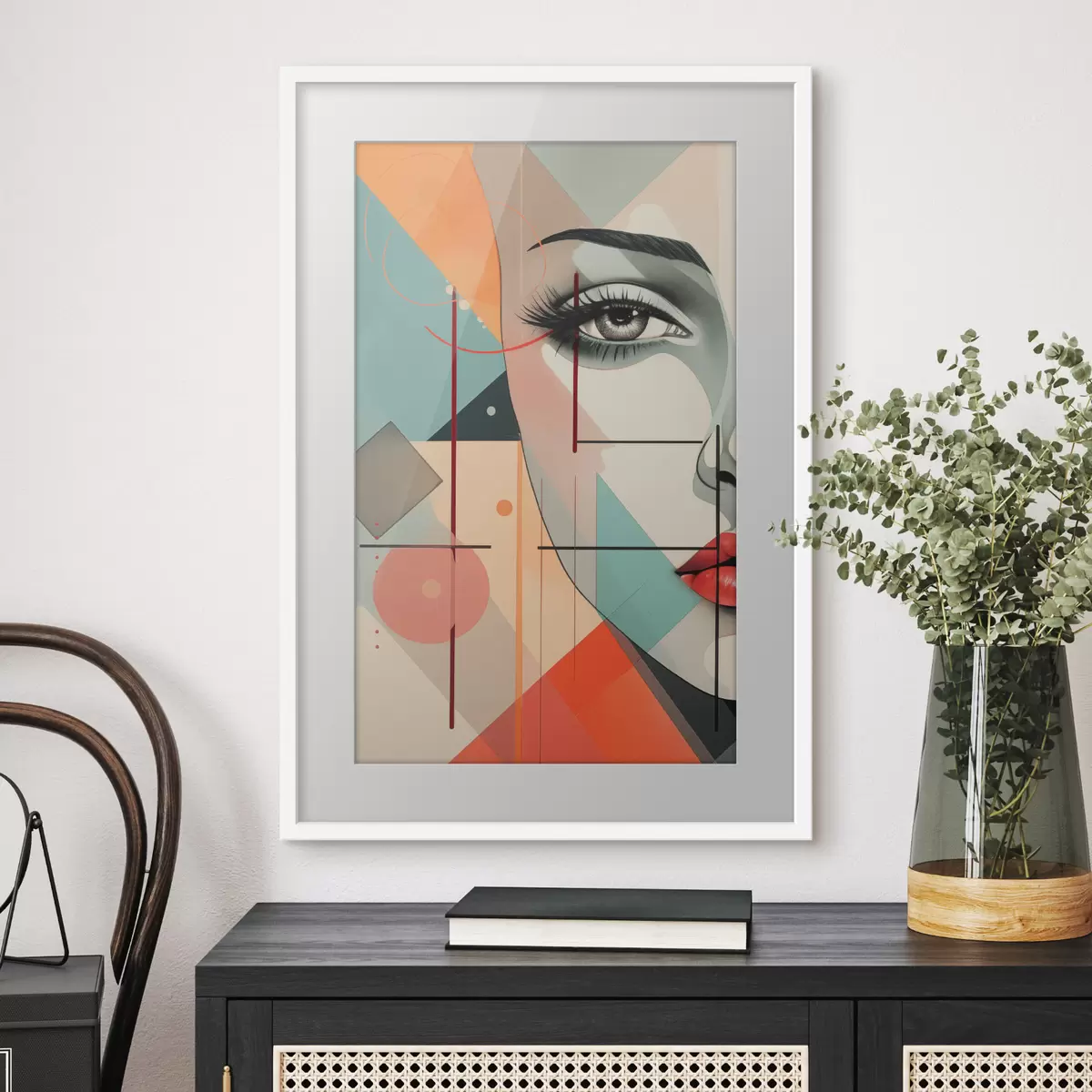 Poster Menschen, Gesicht, Geometrie f47447