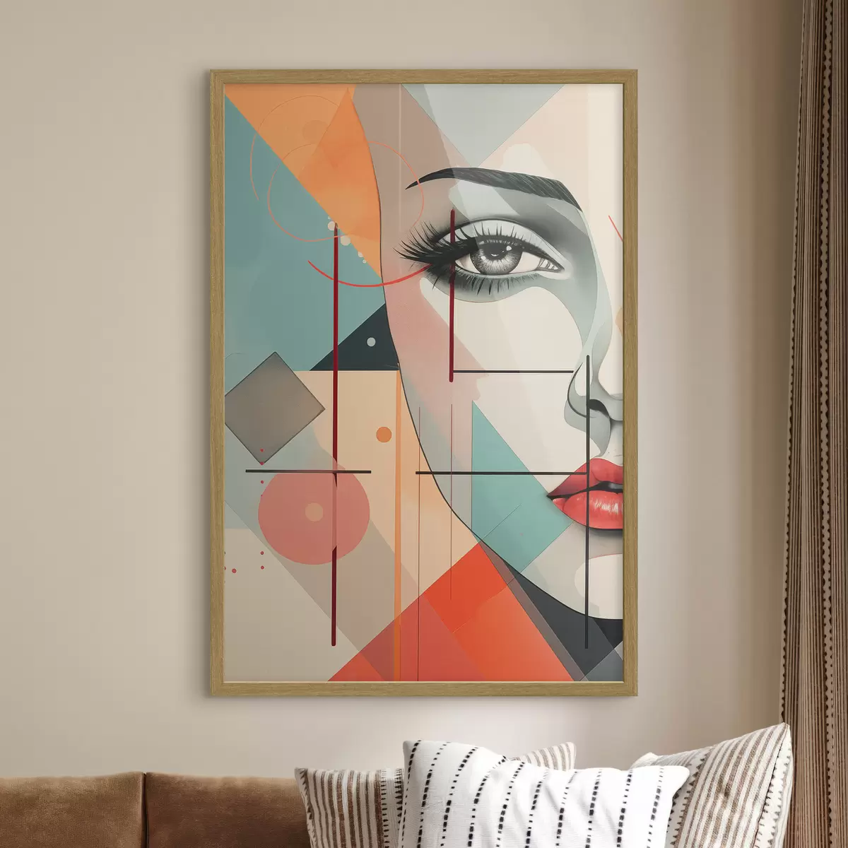 Poster Menschen, Gesicht, Geometrie f47447