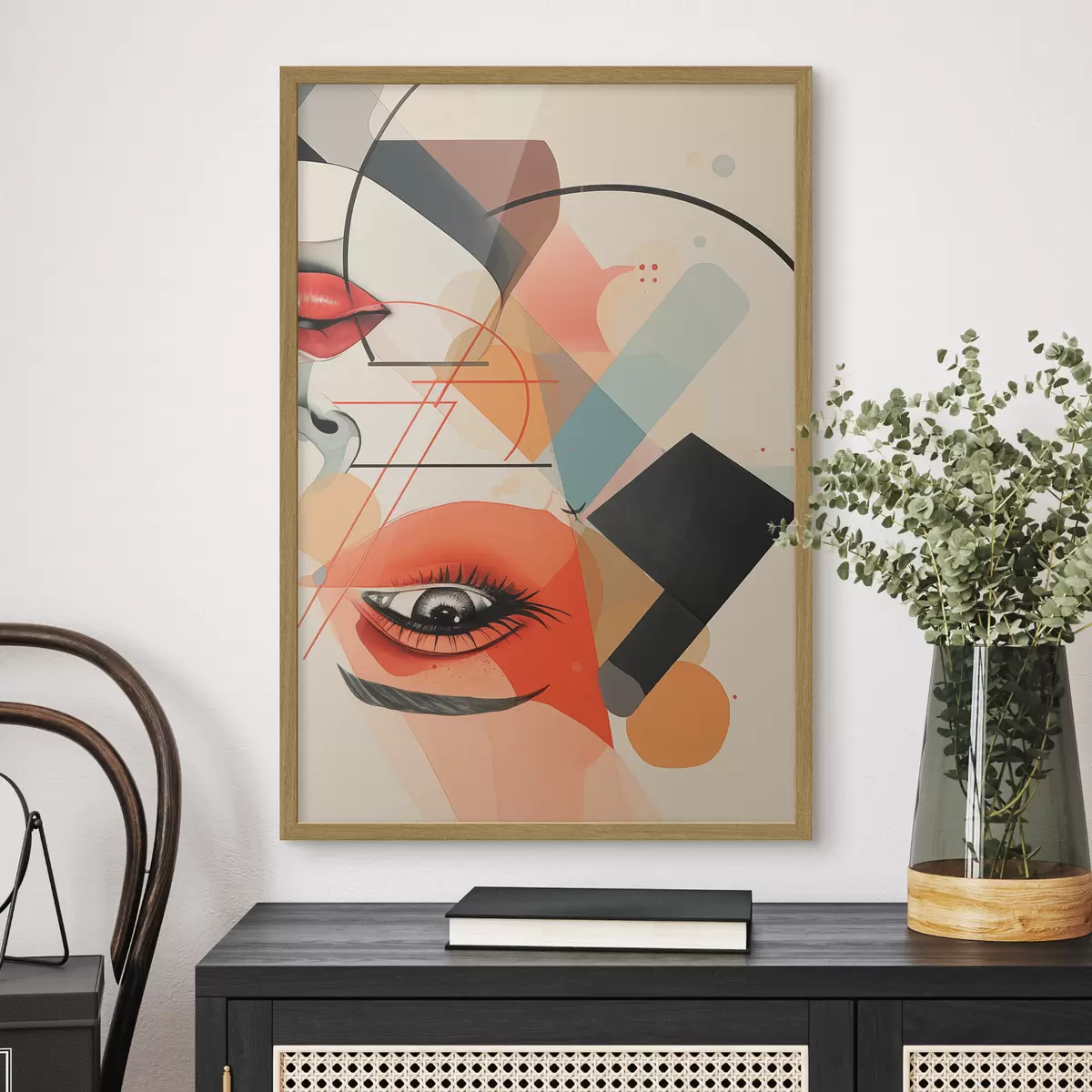 Poster Gesicht und geometrische Formen f47448