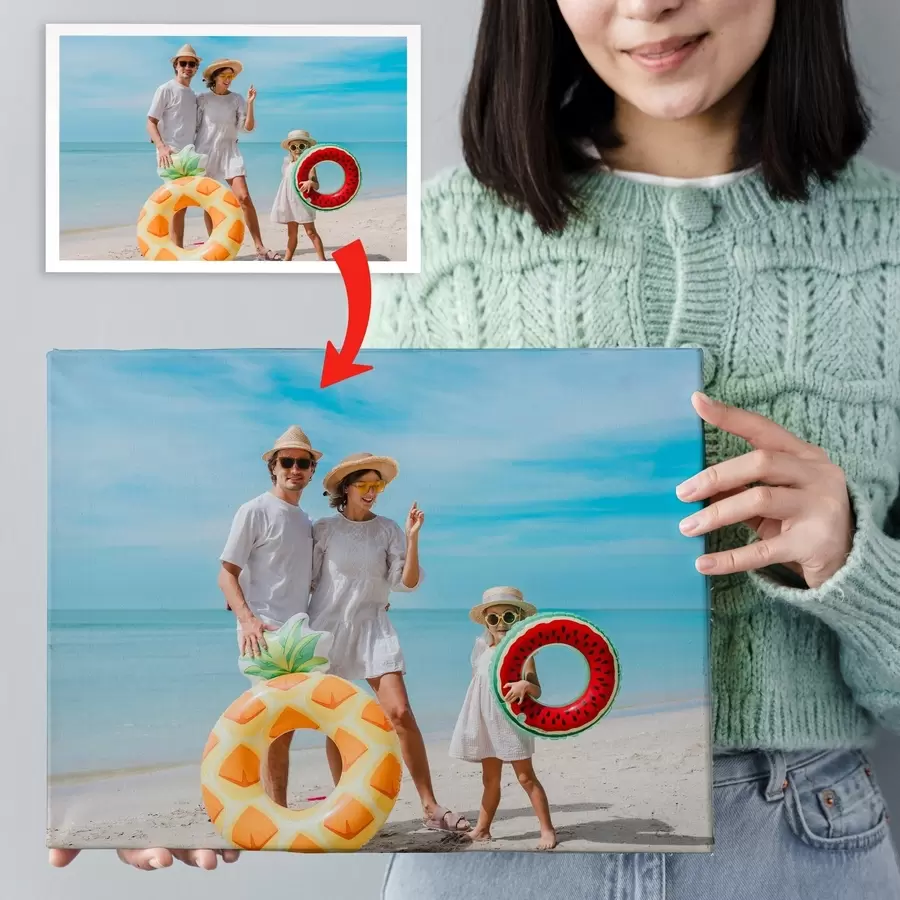 Fototapete Ein Familienfoto auf Leinwand drucken s47190