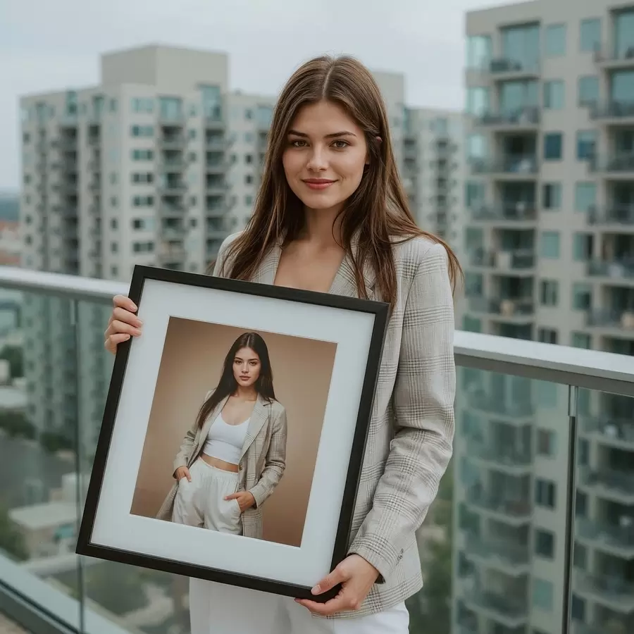 Fototapete Porträt von Ihrem eigenen Foto an der Wand s47159