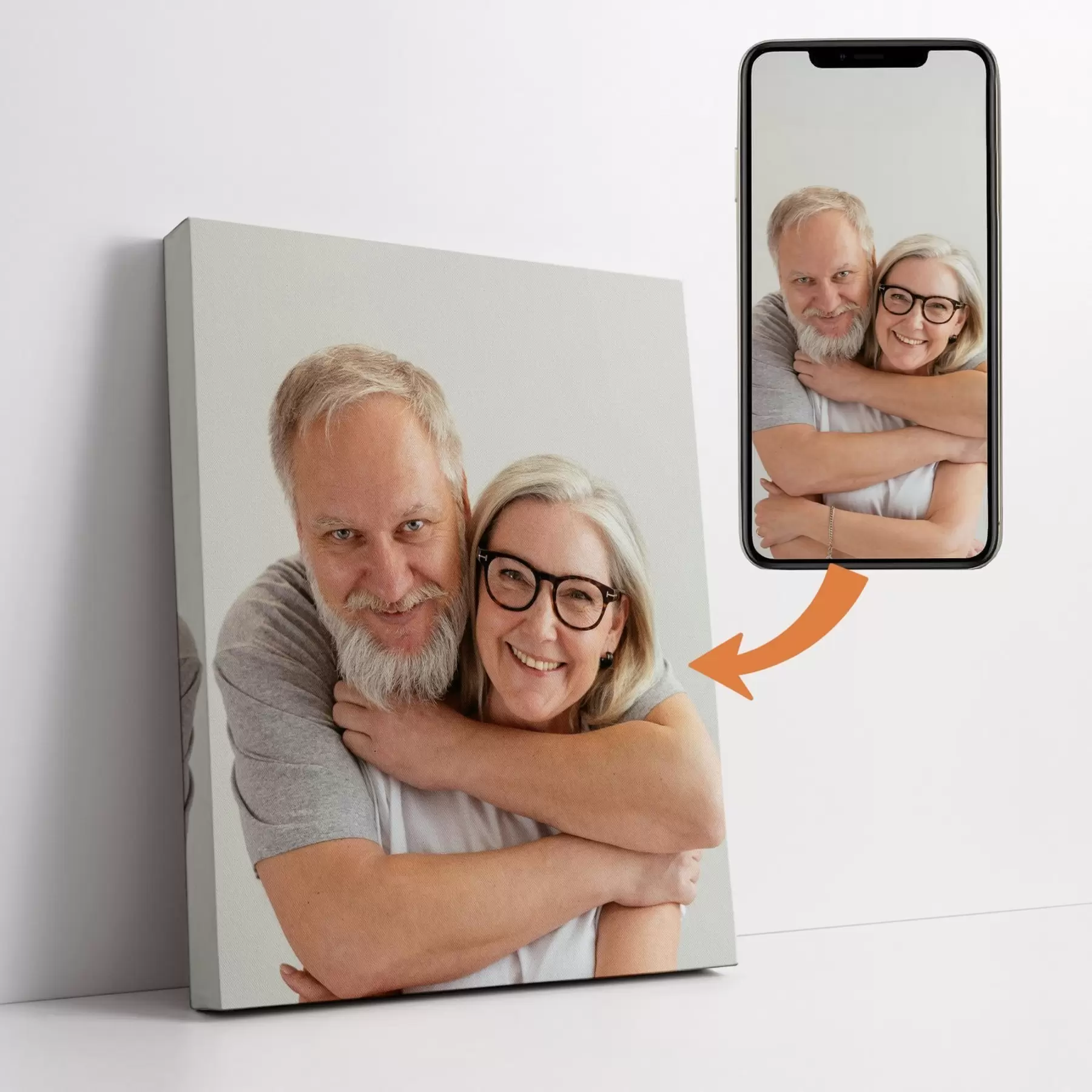 Fototapete Geschenk für ein Paar basierend auf einem Foto auf Leinwand s47186