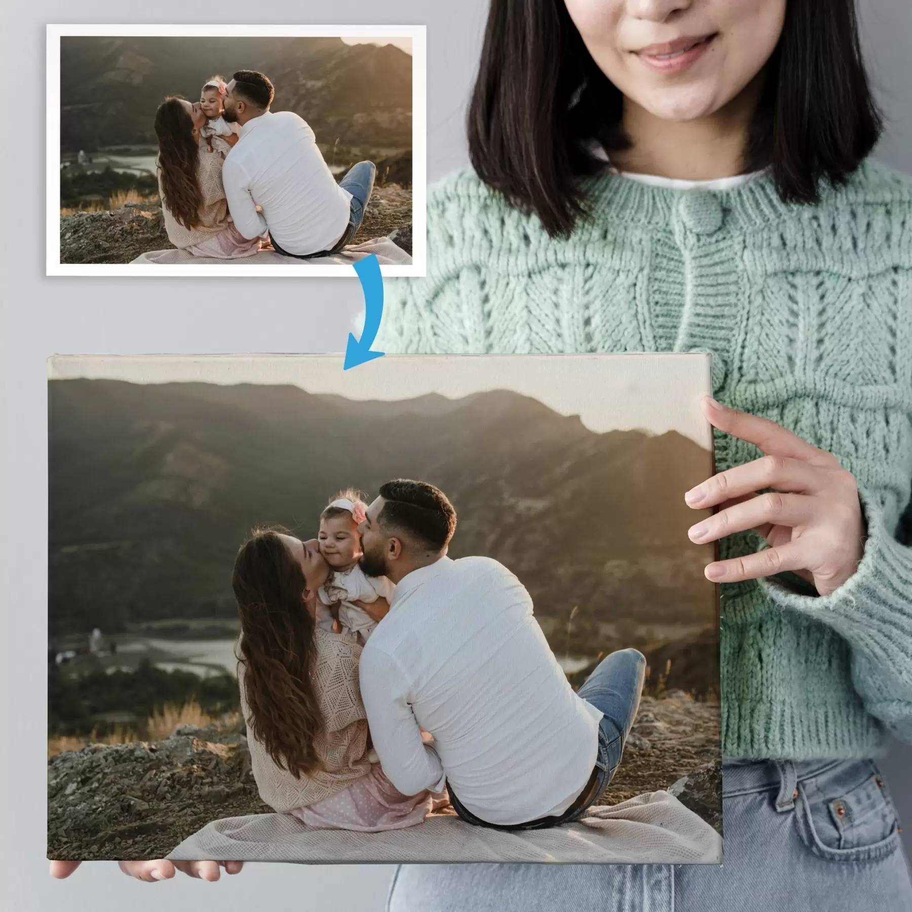 Fototapete Romantisches Geschenk für ein Paar basierend auf einem Foto s47210
