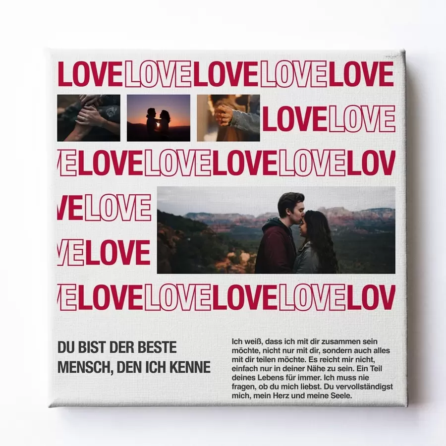 Fototapete Fotocollage auf Leinwand als Valentinstagsgeschenk aus Ihrem Foto s47529