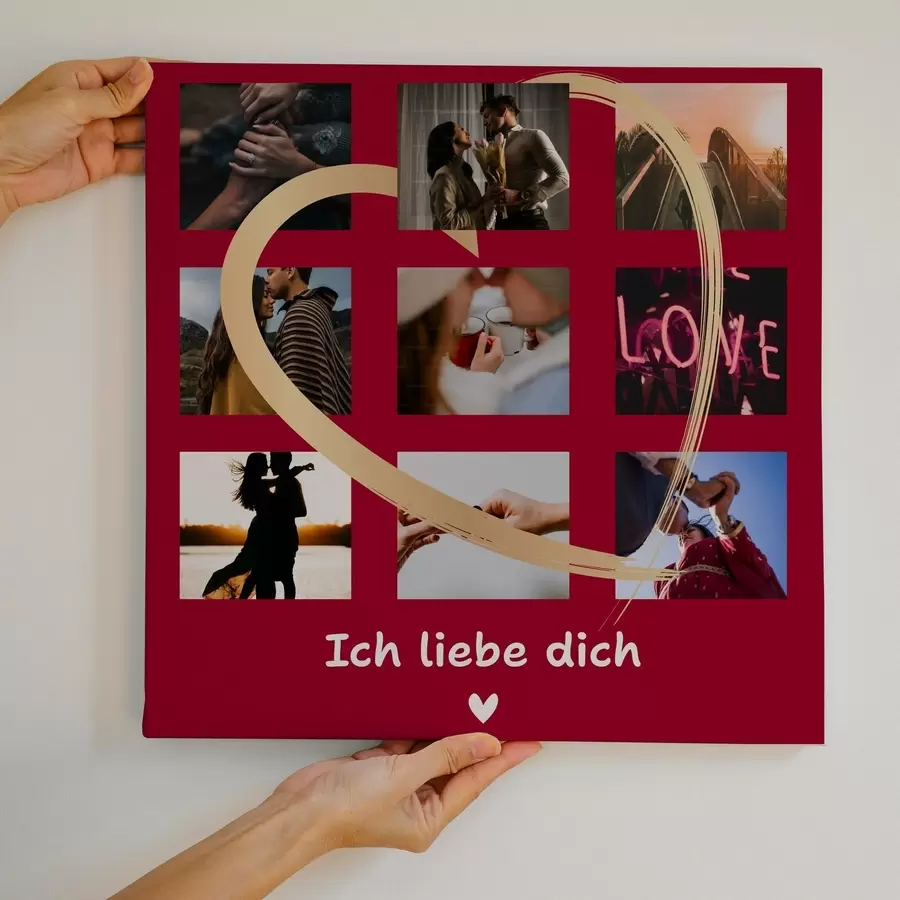 Fototapete Fotocollage auf Leinwand als Valentinstagsgeschenk aus Ihrem Foto s47601