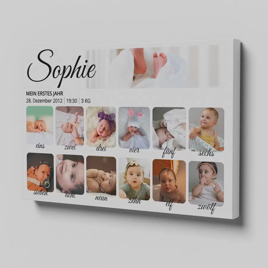Fototapete Fotocollage „Mein erstes Jahr“ für Kleinkinder s47610
