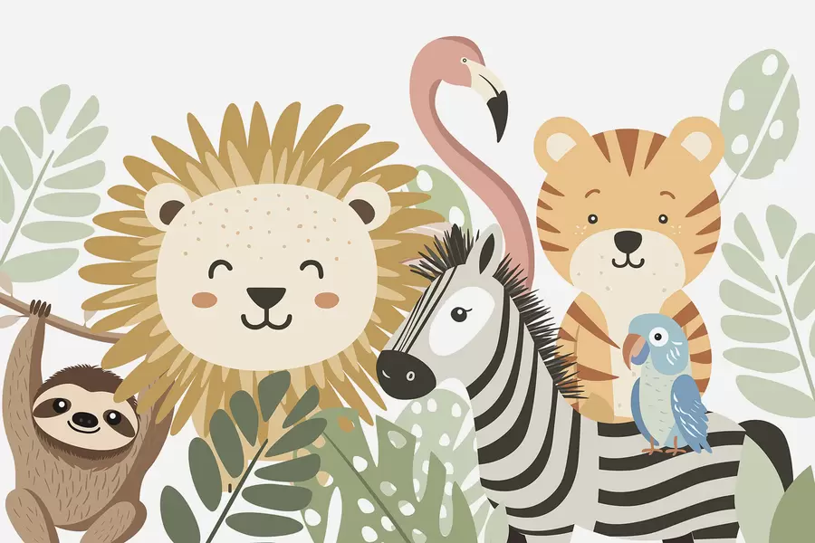 Fototapete Niedliche tropische Tiere w05164