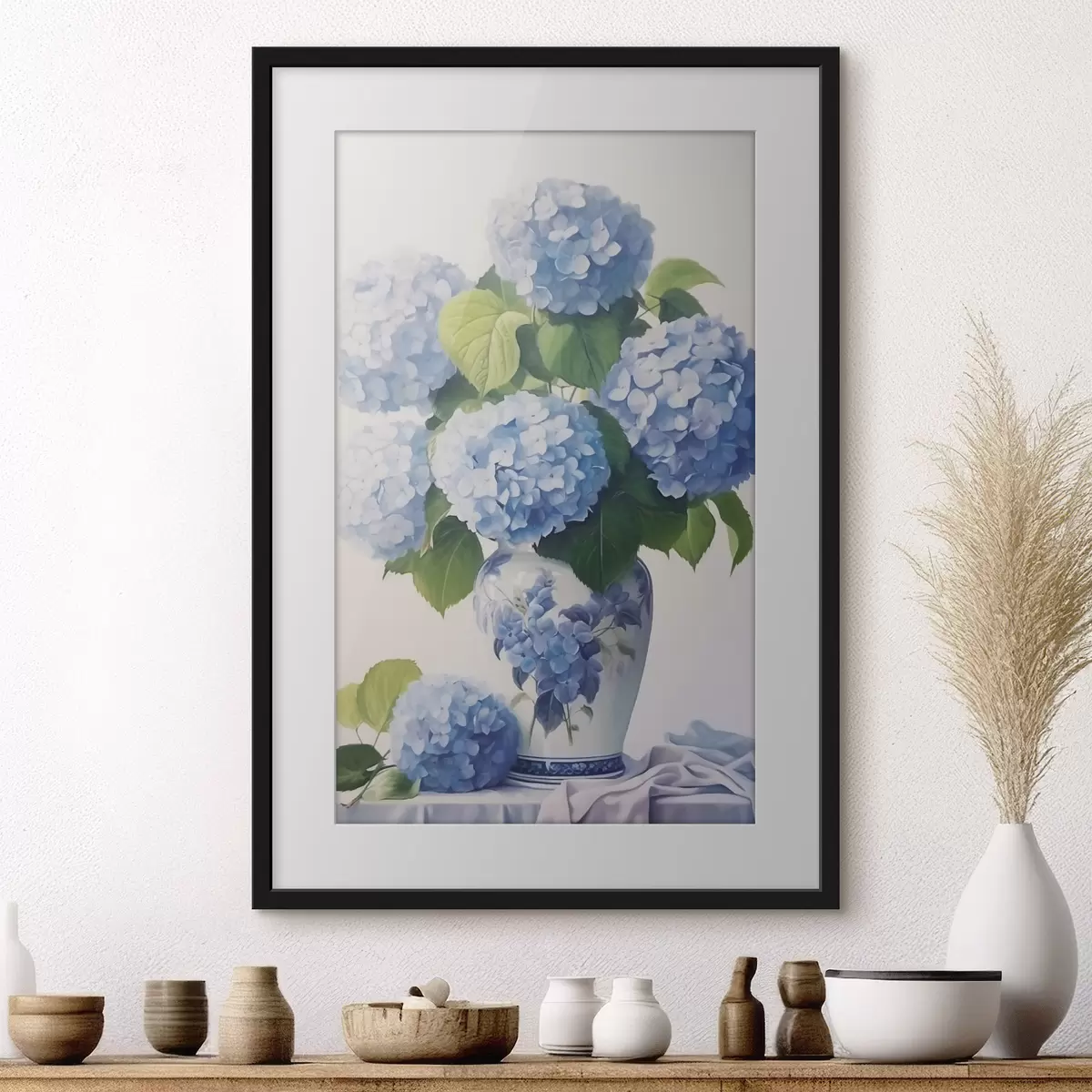Poster Hortensien in einer Vase f47360