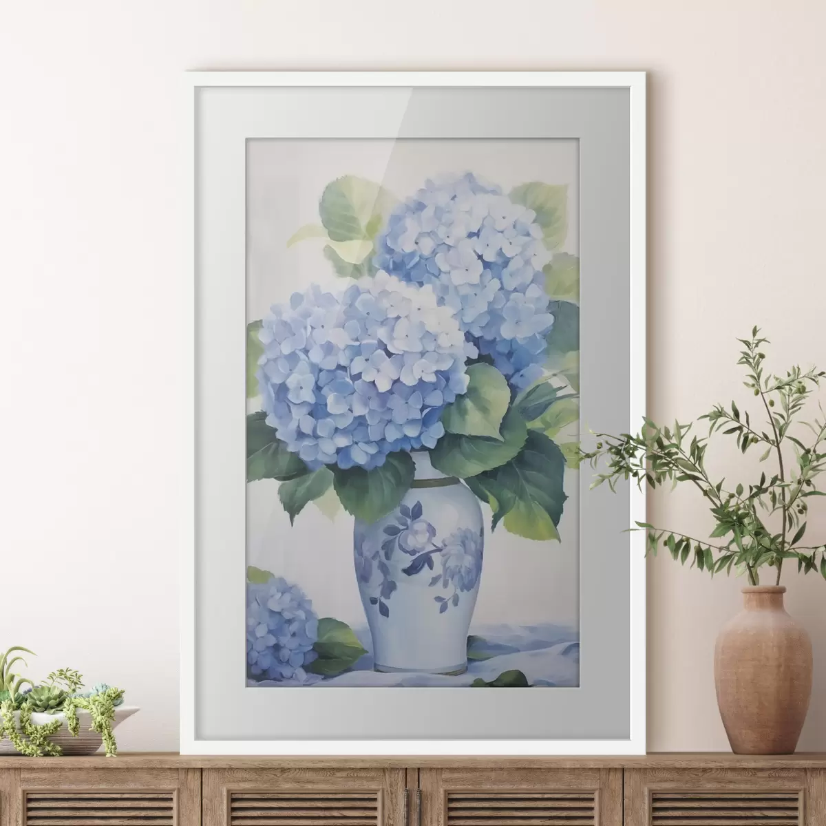 Poster Hortensien in einer Vase f47361