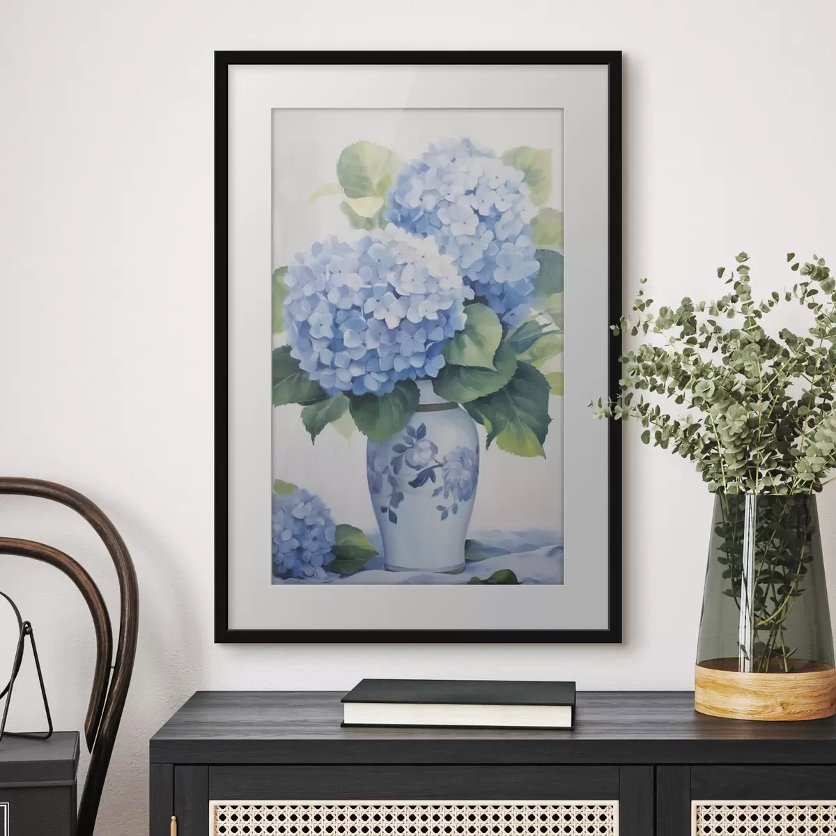 Poster Hortensien in einer Vase f47361