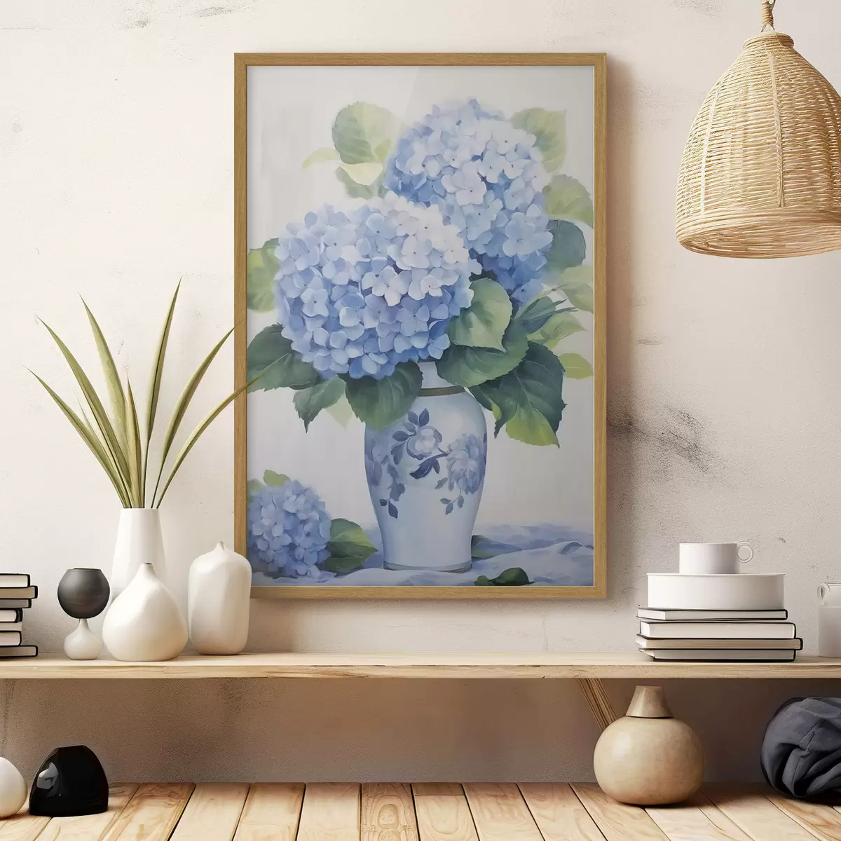 Poster Hortensien in einer Vase f47361