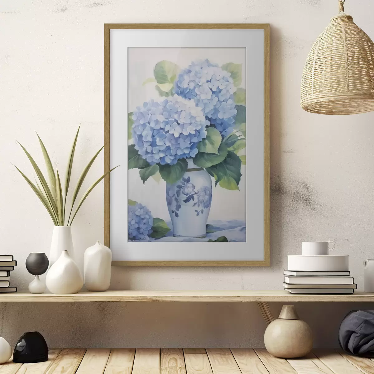 Poster Hortensien in einer Vase f47361