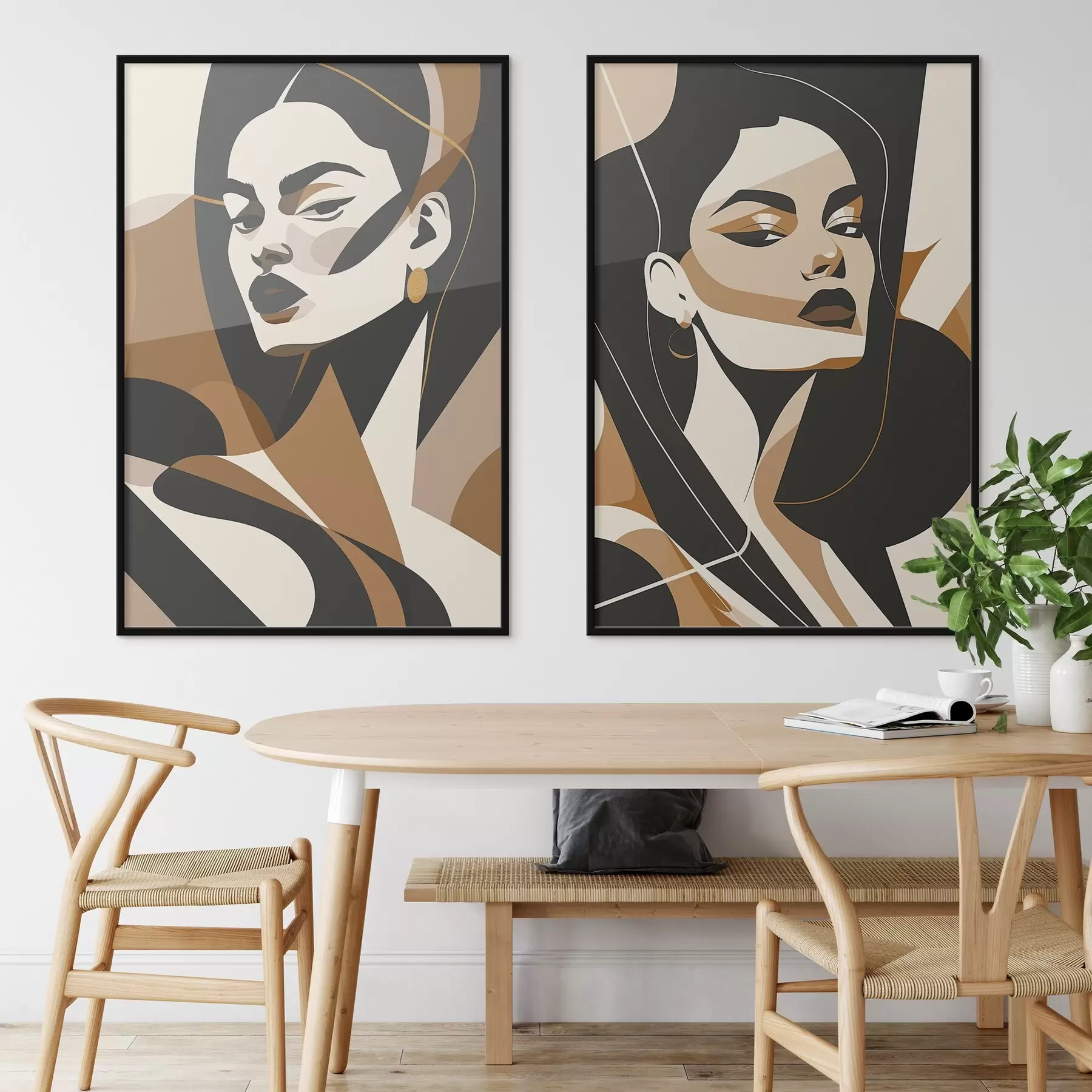 Fototapete Abstrakte Porträts von Frauen d01075