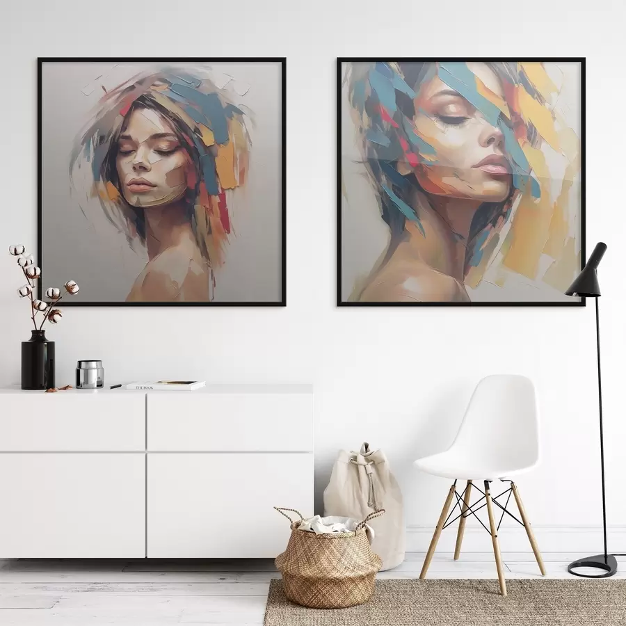 Fototapete Abstraktes Porträt einer Frau d01081