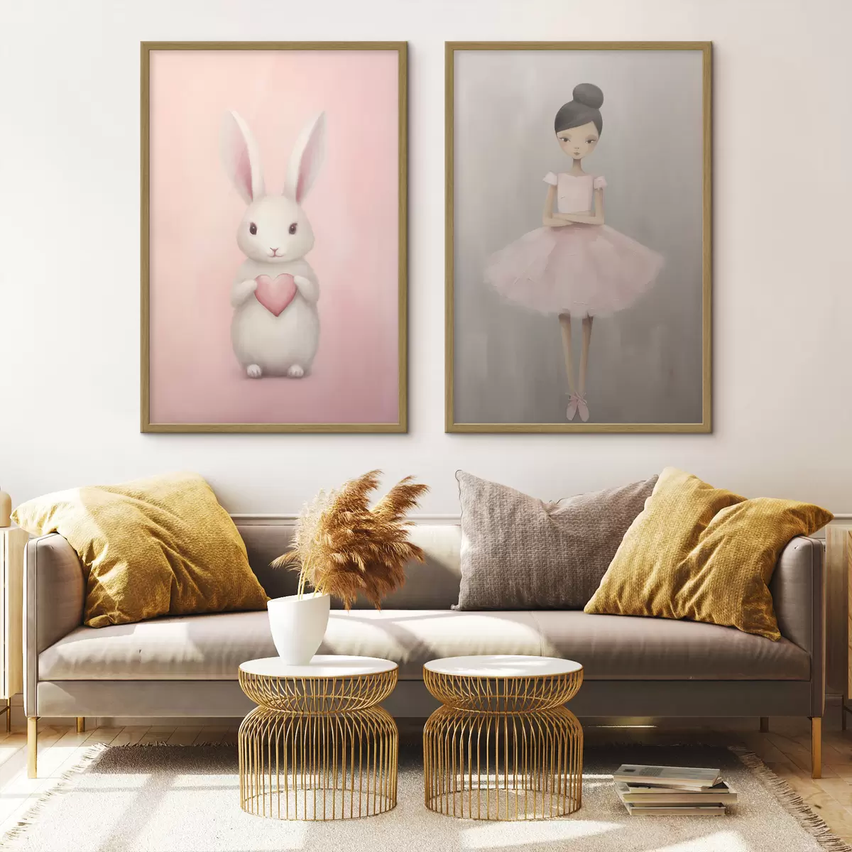Poster Hase mit Herz und Ballerina d01157