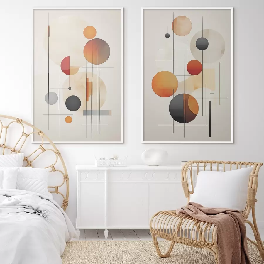 Fototapete Geometrische Abstraktion mit Kugeln d01103