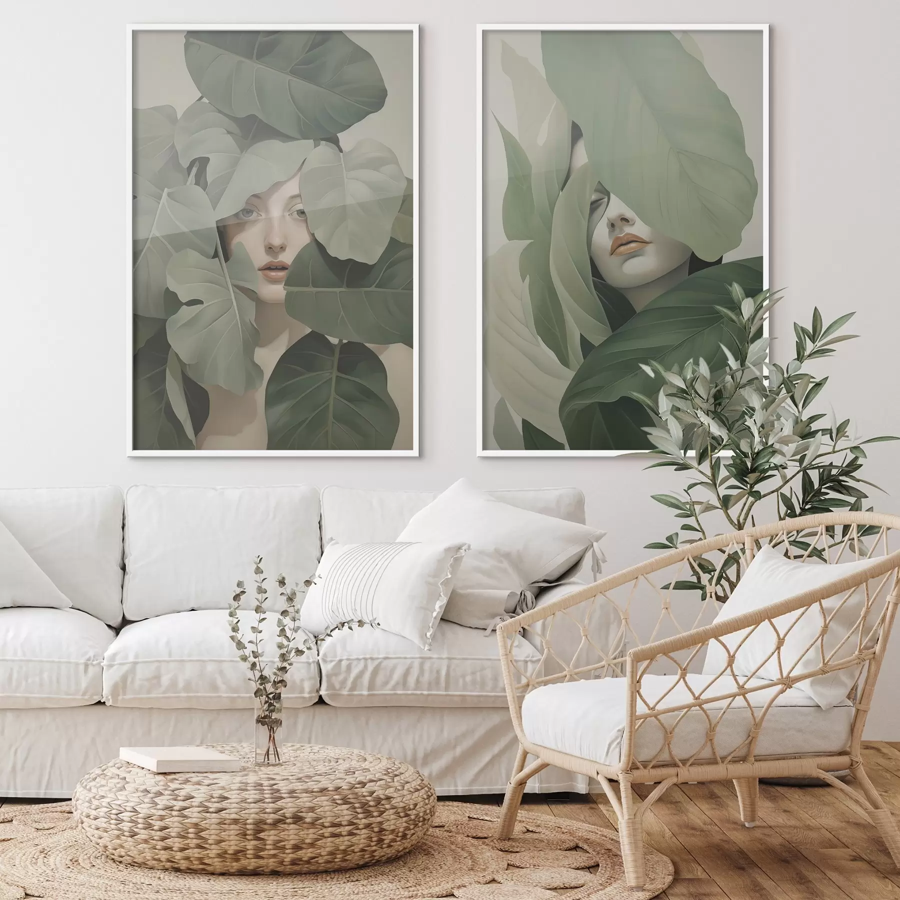 Fototapete Porträt eines Mädchens im Laub d01183