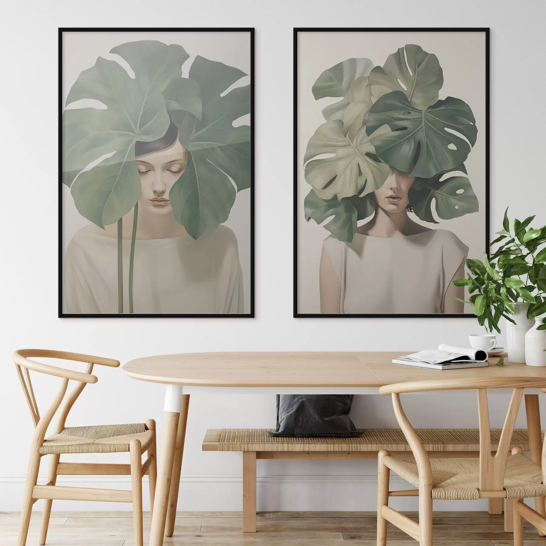 Fototapete Mädchen mit Blättern d01185