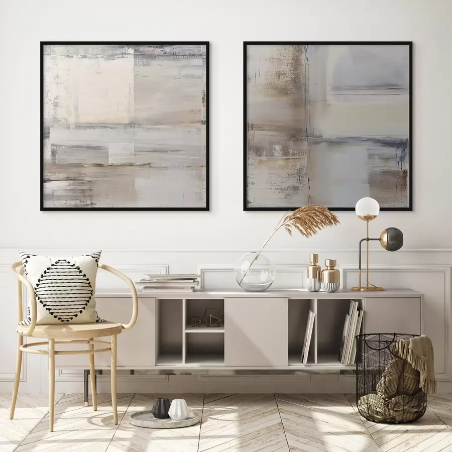 Fototapete zeitgenössische Abstraktion in gedämpften Farbtönen d01171