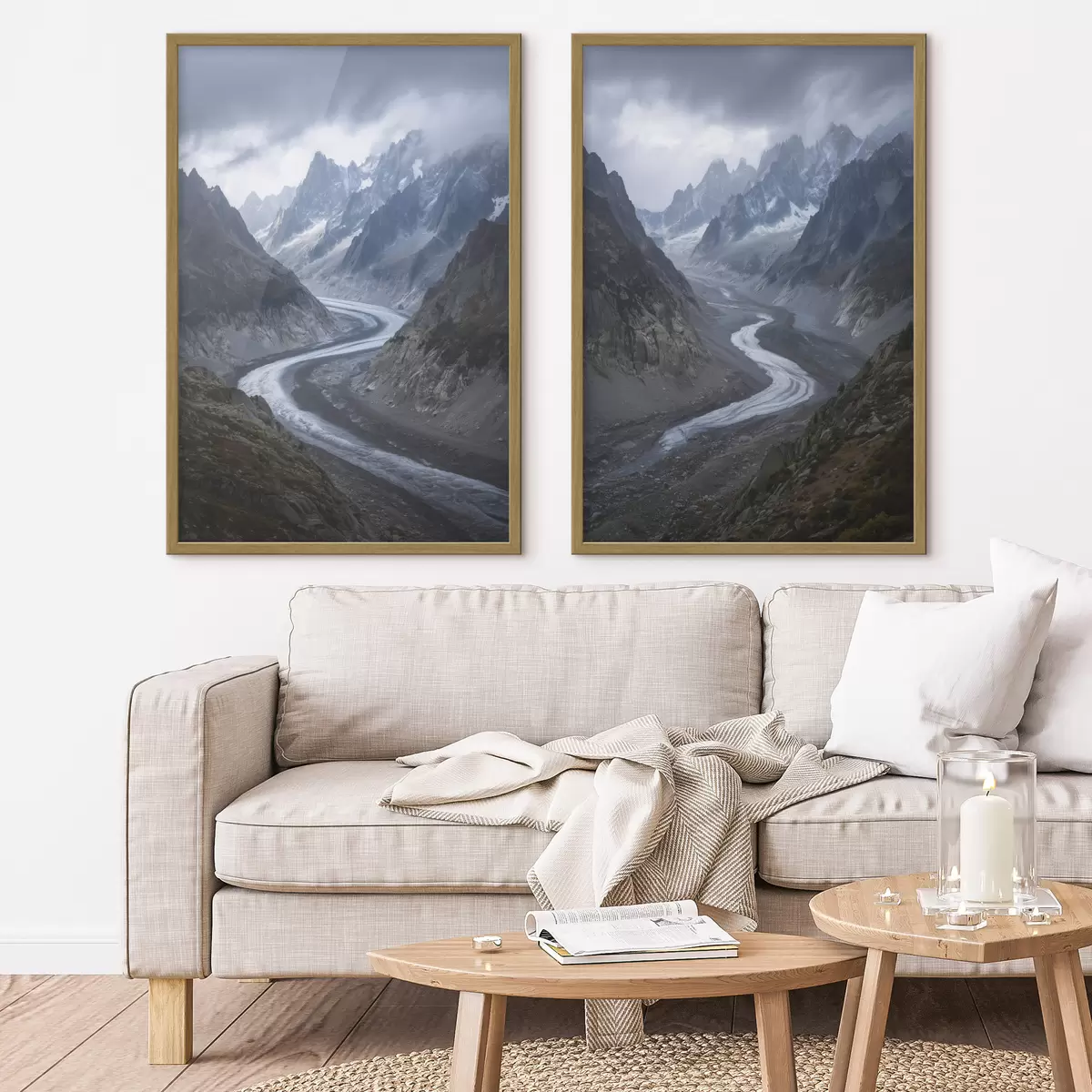 Poster Berglandschaft mit Wolken d01180
