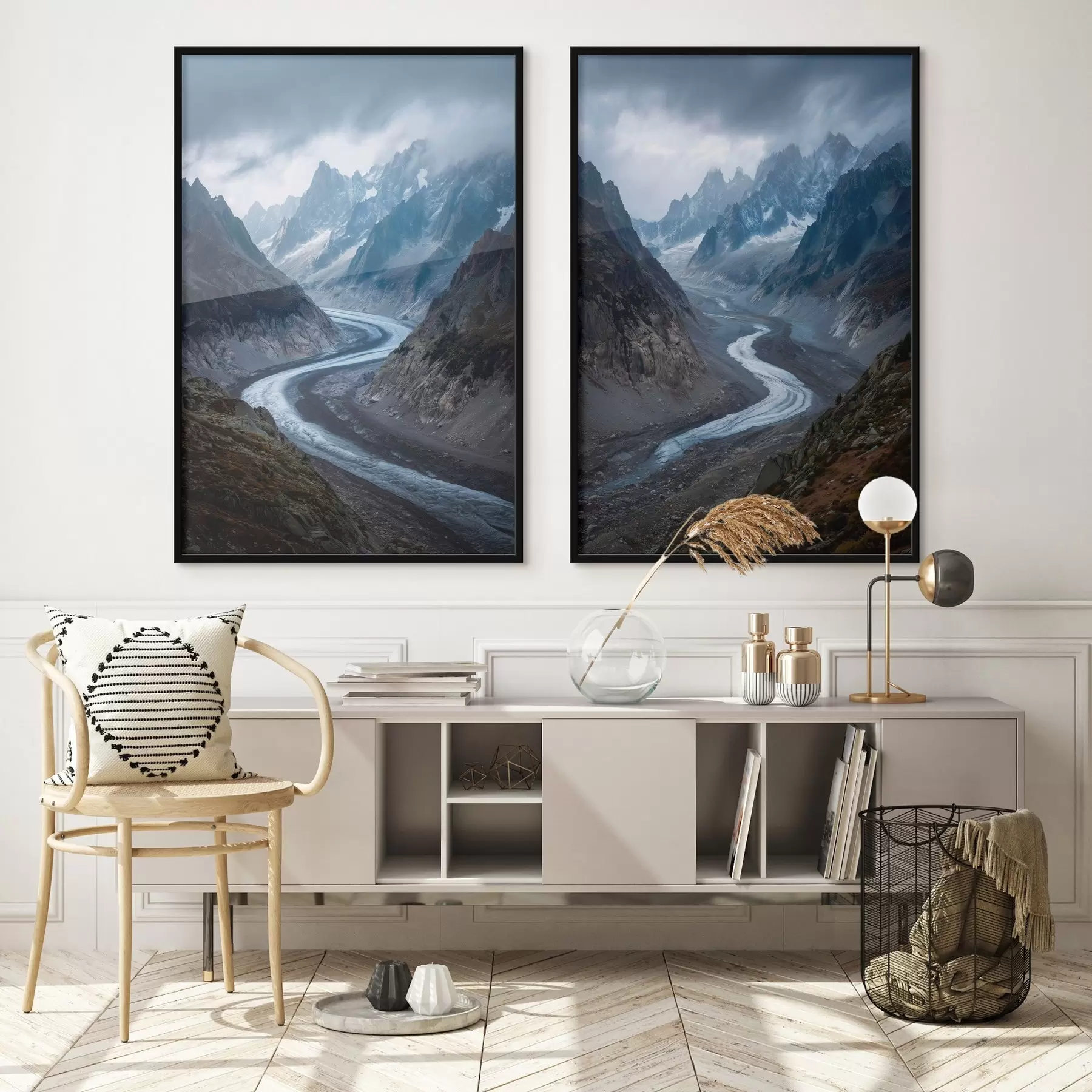 Fototapete Berglandschaft mit Wolken d01180