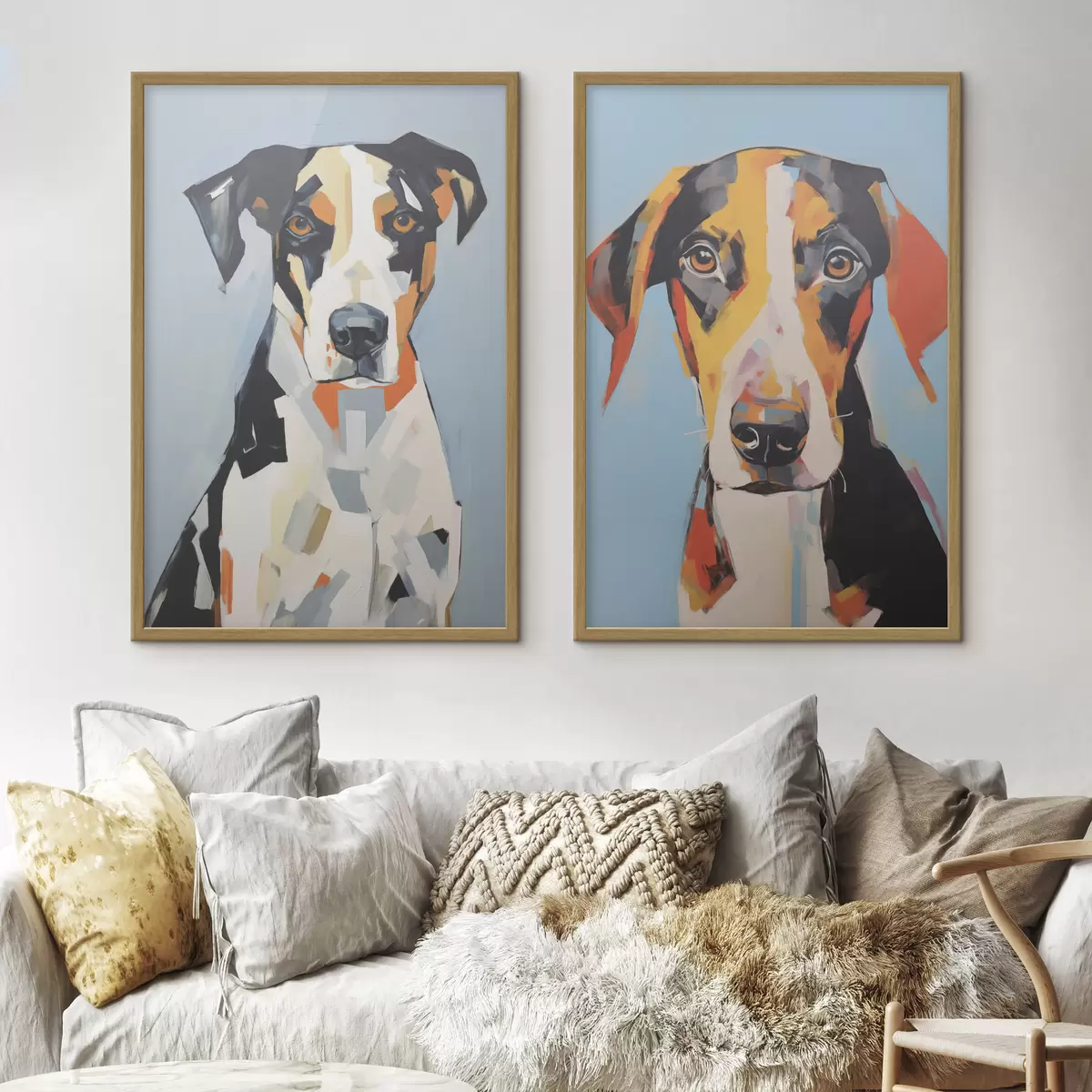 Poster Abstraktes Porträt eines Hundes d01189