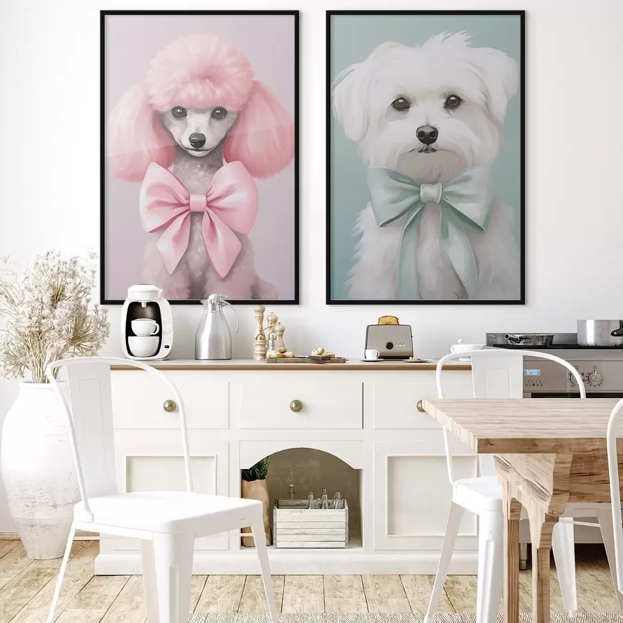 Fototapete Hund mit Schleife d01193