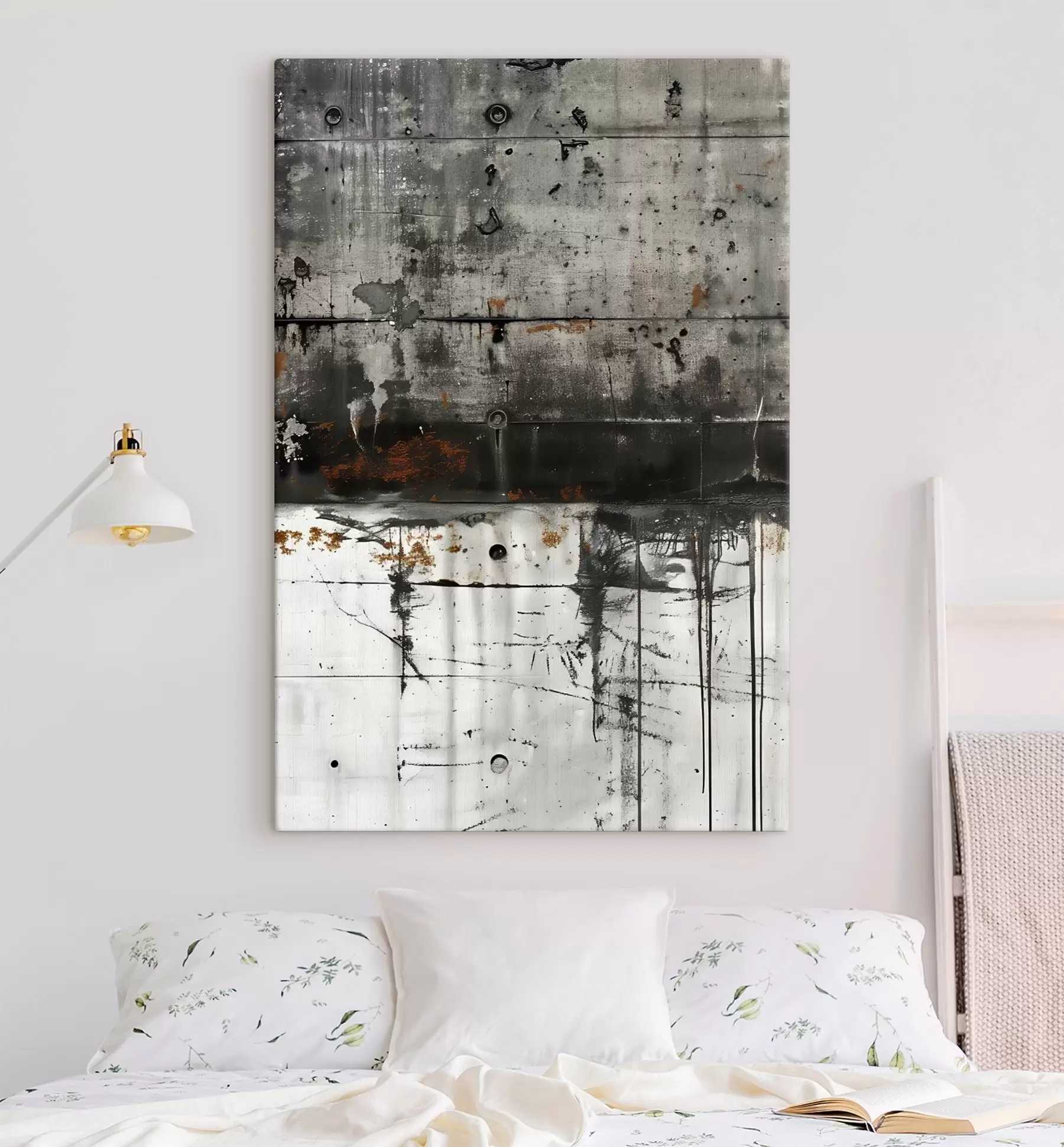 Fototapete Farbspritzer auf einer Betonwand, Imitation von Aquarell s47633