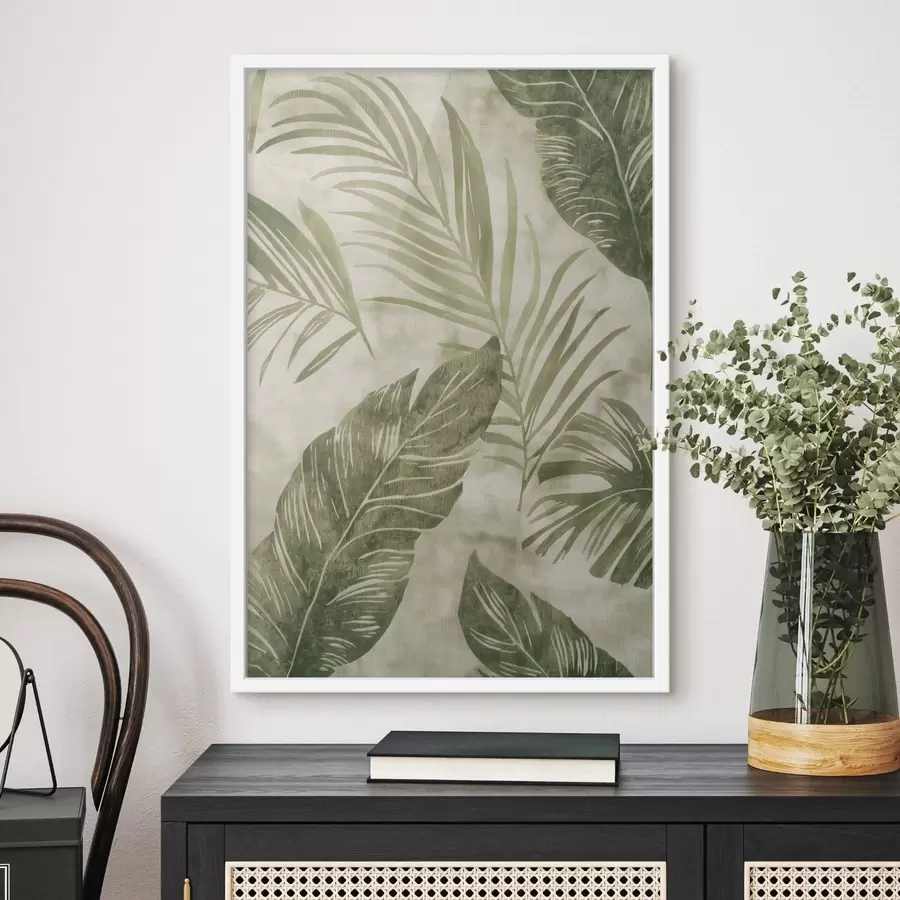 Fototapete Tropische Blätter, Imitation eines gealterten Hintergrunds f47631