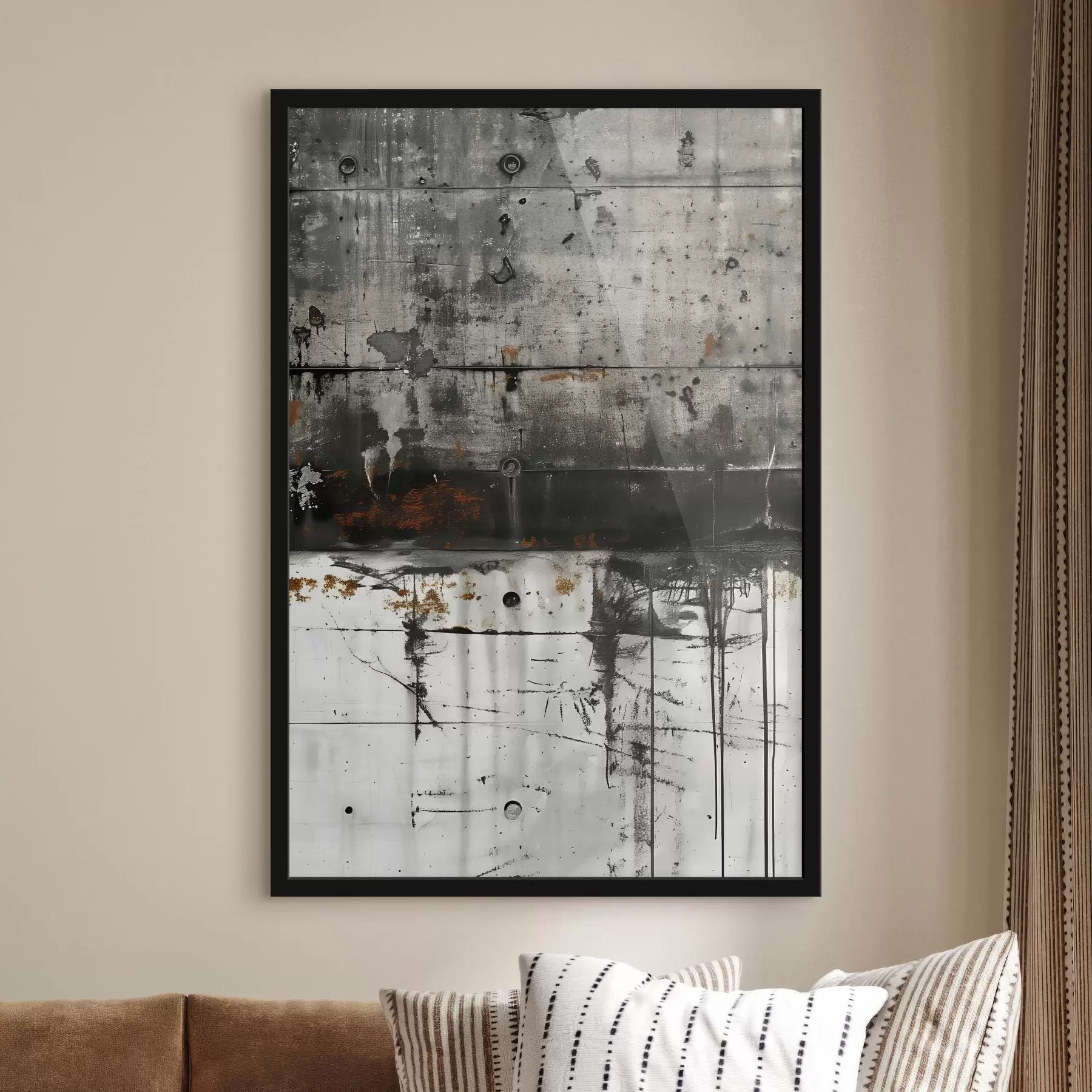 Fototapete Farbspritzer auf einer Betonwand, Imitation von Aquarell f47633