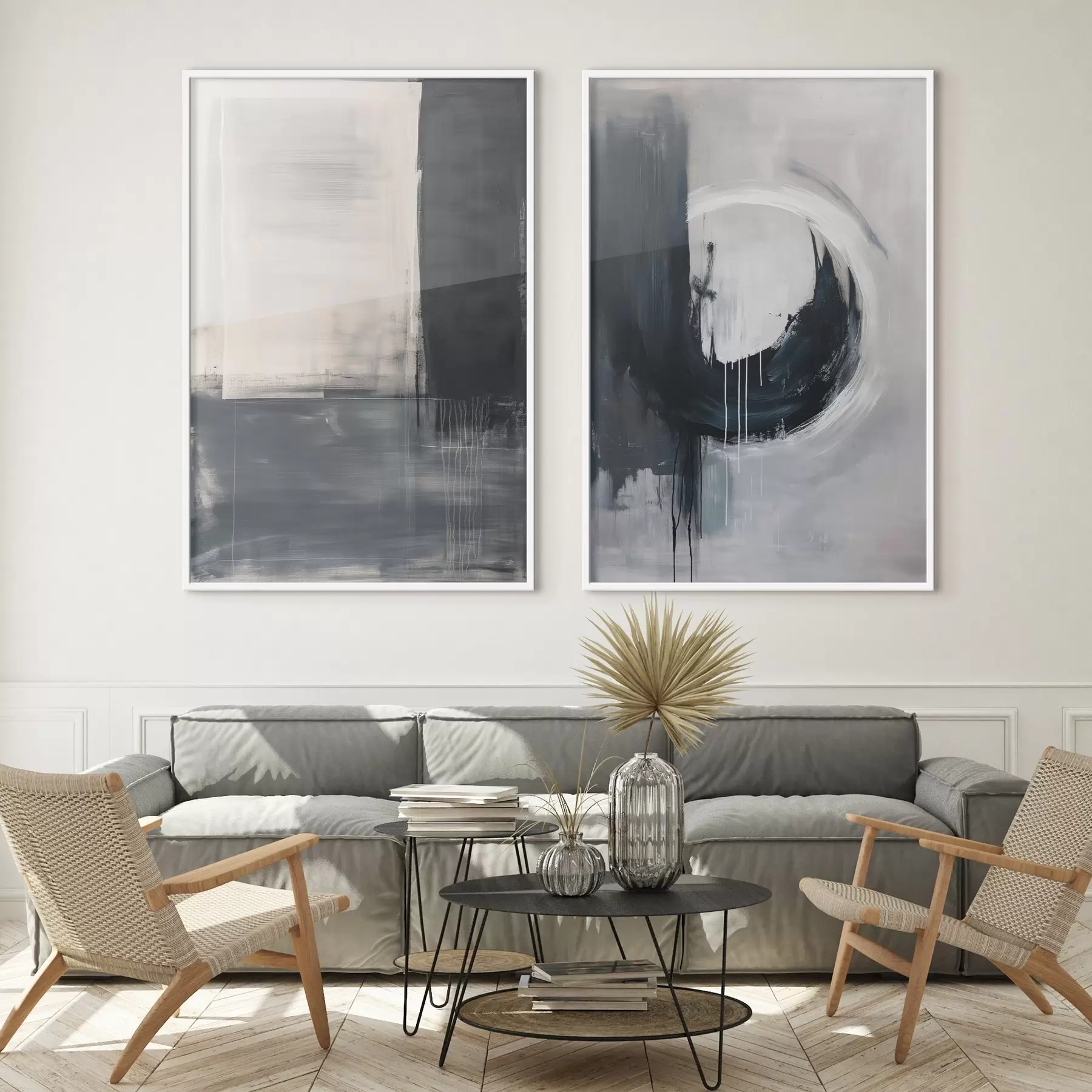 Fototapete Abstrakte Komposition in Schwarz-Weiß-Tönen d01217