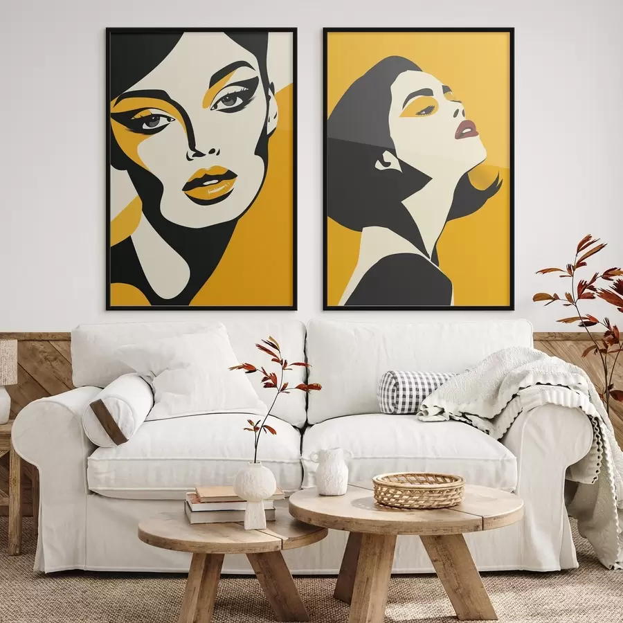 Fototapete Frauenporträt in Gelbtönen d01229