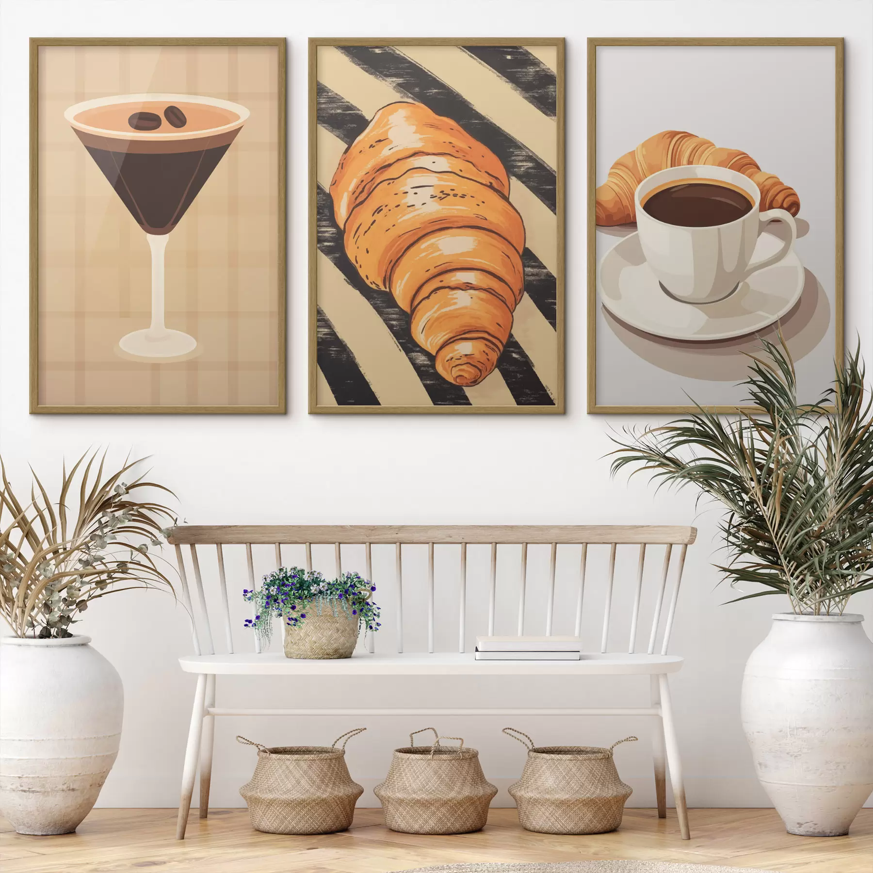 Fototapete Kaffee und Croissant d01212