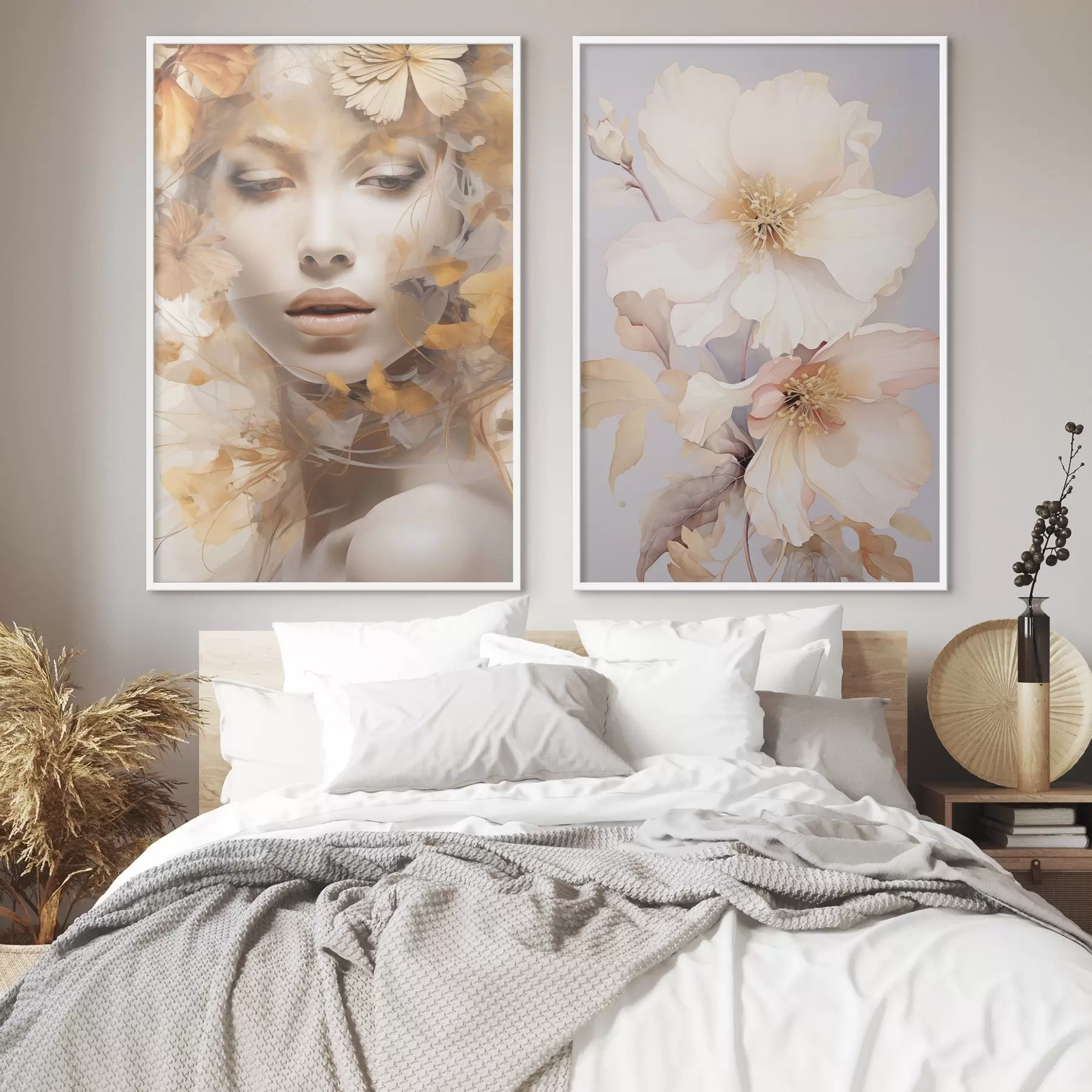 Fototapete Mädchen und zarte Blumen d01251