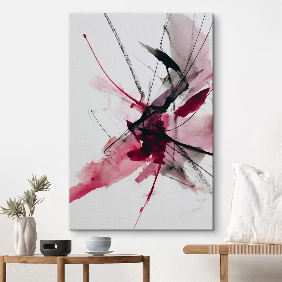 Fototapete Moderne Komposition aus Linien und Flecken im Aquarellstil s46951